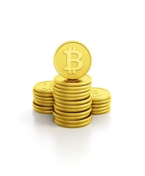 Stack of bitcoin coins Stock Illustration