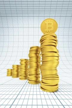 Stack of bitcoin coins Stock Illustration