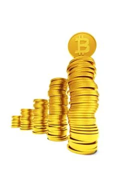 Stack of bitcoin coins Stock Illustration