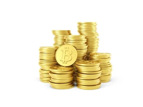 Stack of bitcoin coins Stock Illustration