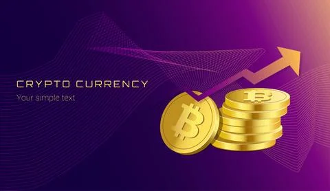Stack of bitcoin cryptocurrency on abstract background Illustrazione stock