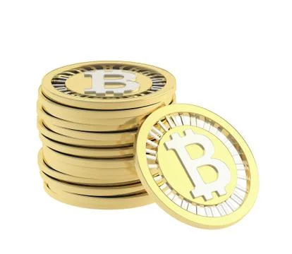 Stack of bitcoin currency coins Stock Illustration