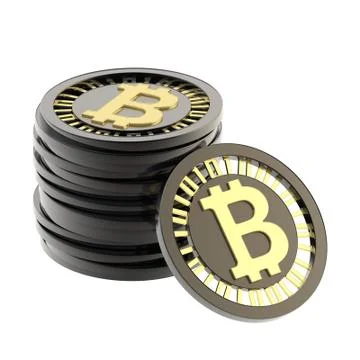 Stack of bitcoin currency coins Stock Illustration