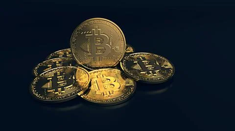 Stack of bitcoin digital currency. Cryptocurrency BTC the new virtual money C Stock Illustration