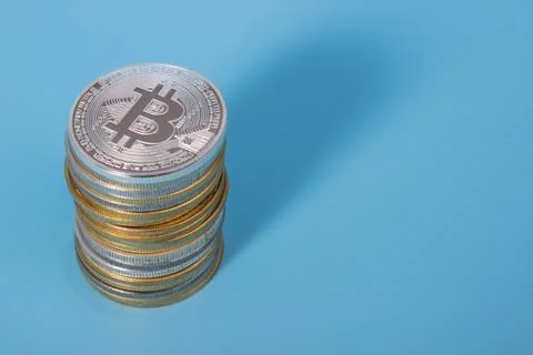 Stack of bitcoins 写真素材