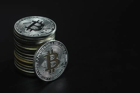Stack of bitcoins Foto stock