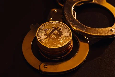 Stack of bitcoins Stock Photos