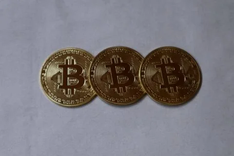 Stack of bitcoins Stock Photos
