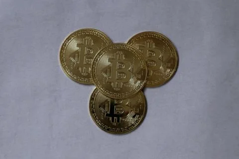 Stack of bitcoins Stock Photos