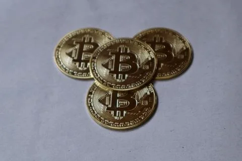 Stack of bitcoins Stock Photos