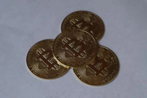 Stack of bitcoins Stock Photos