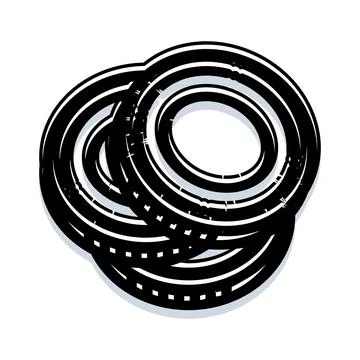 Stack of black abstract circular shapes Stock Illustration