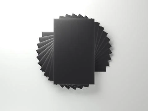 Stack of black business cards. 3d rendering イラスト素材