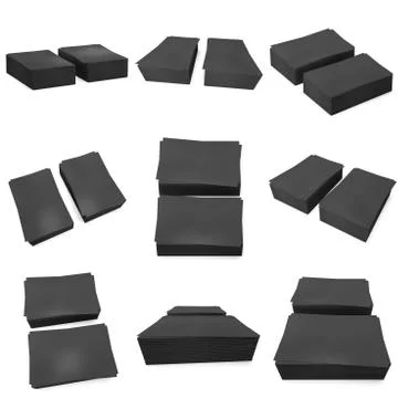 Stack of black business cards. イラスト素材