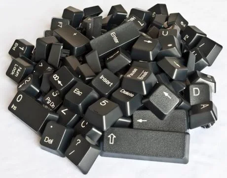 Stack of  black computer keyboard keys Foto stock