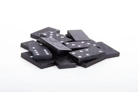Stack of black dominoes Stock Photos