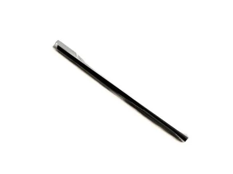 Stack of black plastic drinking straws 스톡 사진