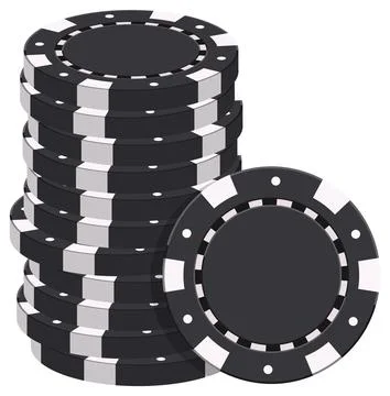 Stack of Black Poker Chips Vector Illustration for Casino Gambling Stock Illustration
