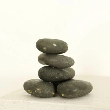 A stack of black stones Foto stock