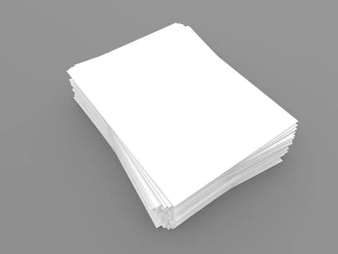 Stack of blank A4 white paper template sheets on gray background. Stock Illustration
