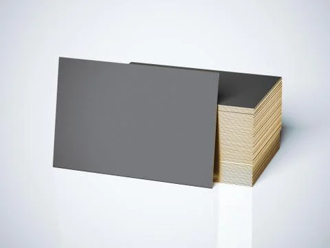 Stack of blank black business cards. 3d rendering 库存插图