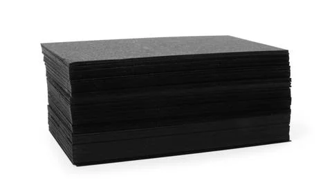 Stack of blank black business cards isolated on white 스톡 사진