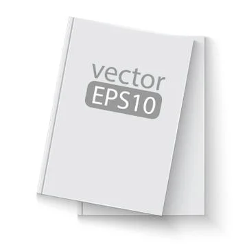 Stack of blank book template. on white background with soft shadows. ready fo Stock Illustration