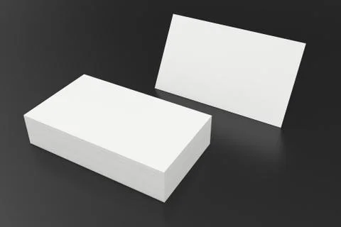 Stack of blank business card on black background. 3d rendering イラスト素材
