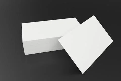 Stack of blank business card on black background. 3d rendering イラスト素材