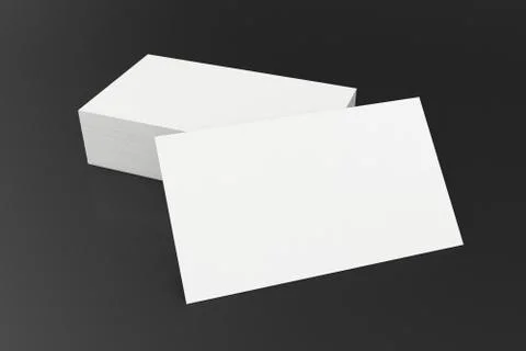 Stack of blank business card on black background. 3d rendering イラスト素材
