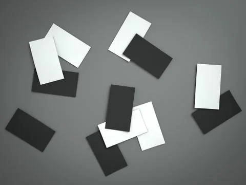 Stack of blank business card on grey background. Stock Illustration