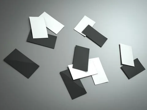 Stack of blank business card on grey background. Stock Illustration