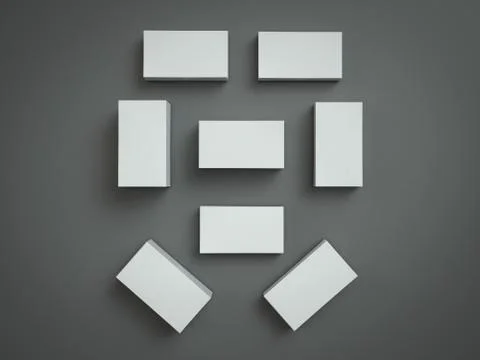 Stack of blank business card on grey background. Stock Illustration