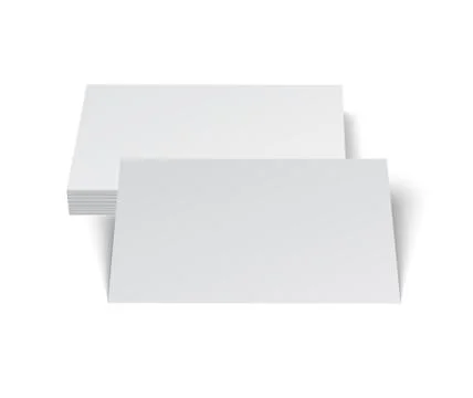 Stack of blank business card on white background with shadows. Stock Illustration