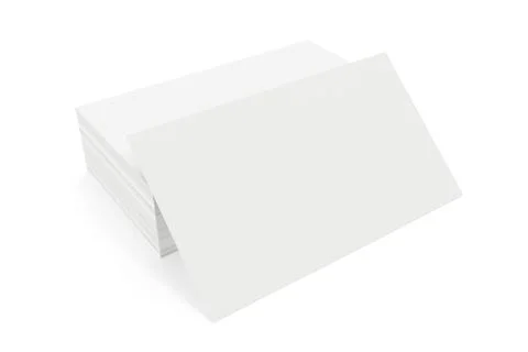Stack of blank business card on white background. 3d rendering Stock Illustration