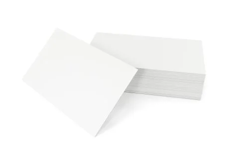 Stack of blank business card on white background. 3d rendering Stock Illustration