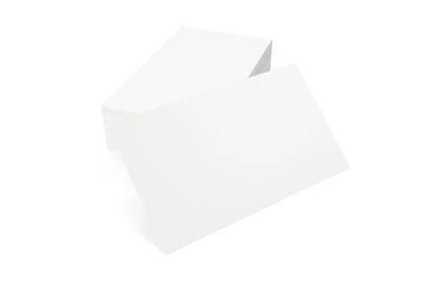 Stack of blank business card on white background. 3d rendering イラスト素材
