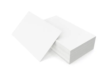 Stack of blank business card on white background. 3d rendering イラスト素材