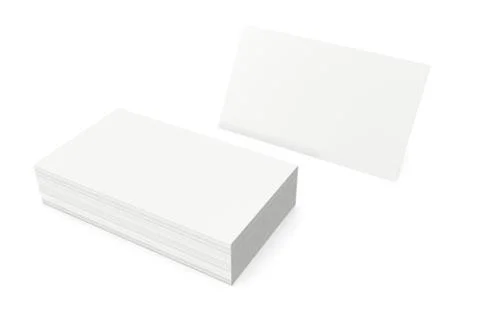 Stack of blank business card on white background. 3d rendering イラスト素材