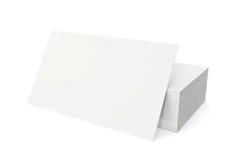 Stack of blank business card on white background. 3d rendering イラスト素材