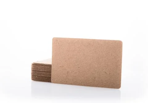 Stack of blank business card on white background. Stockfoto's