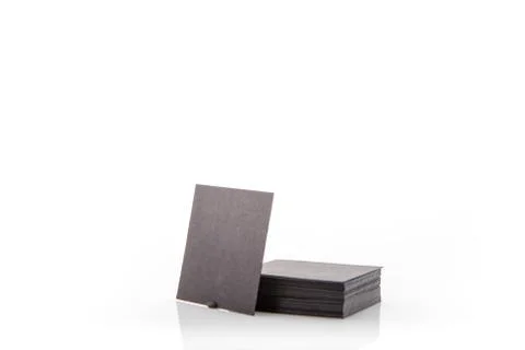 Stack of blank business card on white background. Stock Photos