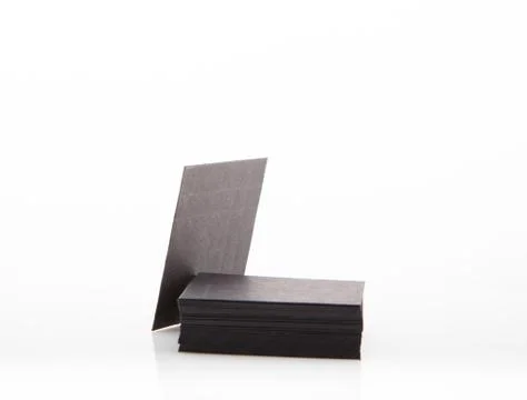 Stack of blank business card on white background. Stock Photos