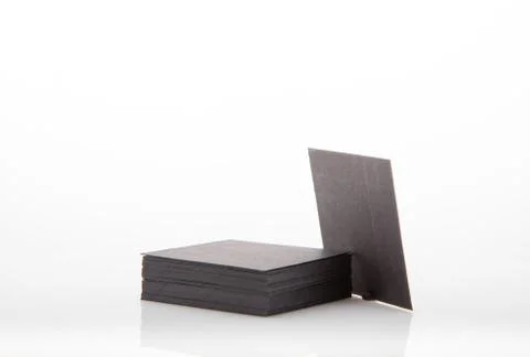 Stack of blank business card on white background. Stock Photos
