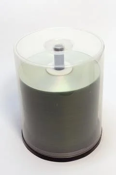 Stack of blank compact discs, ready to write and printable in a cake box fo.. Stock Photos