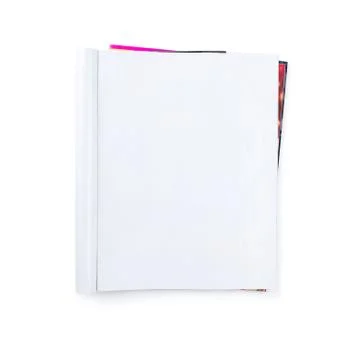 Stack of blank magazines isolated on white with clipping path Stock Photos