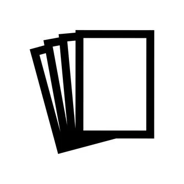 Stack of blank paper sheets with black borders isolated on transparent Stock Illustration