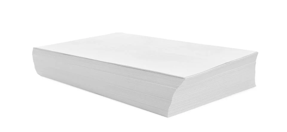 Stack of blank paper sheets isolated on white Stock Photos