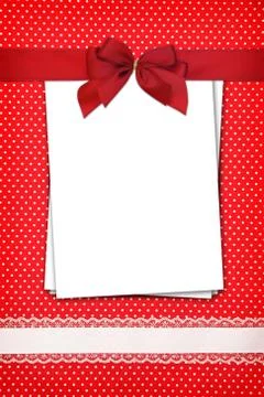 Stack of blank papers on polka dots background Stock Photos