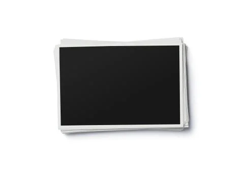 Stack of blank photo frames isolated on white background Foto stock